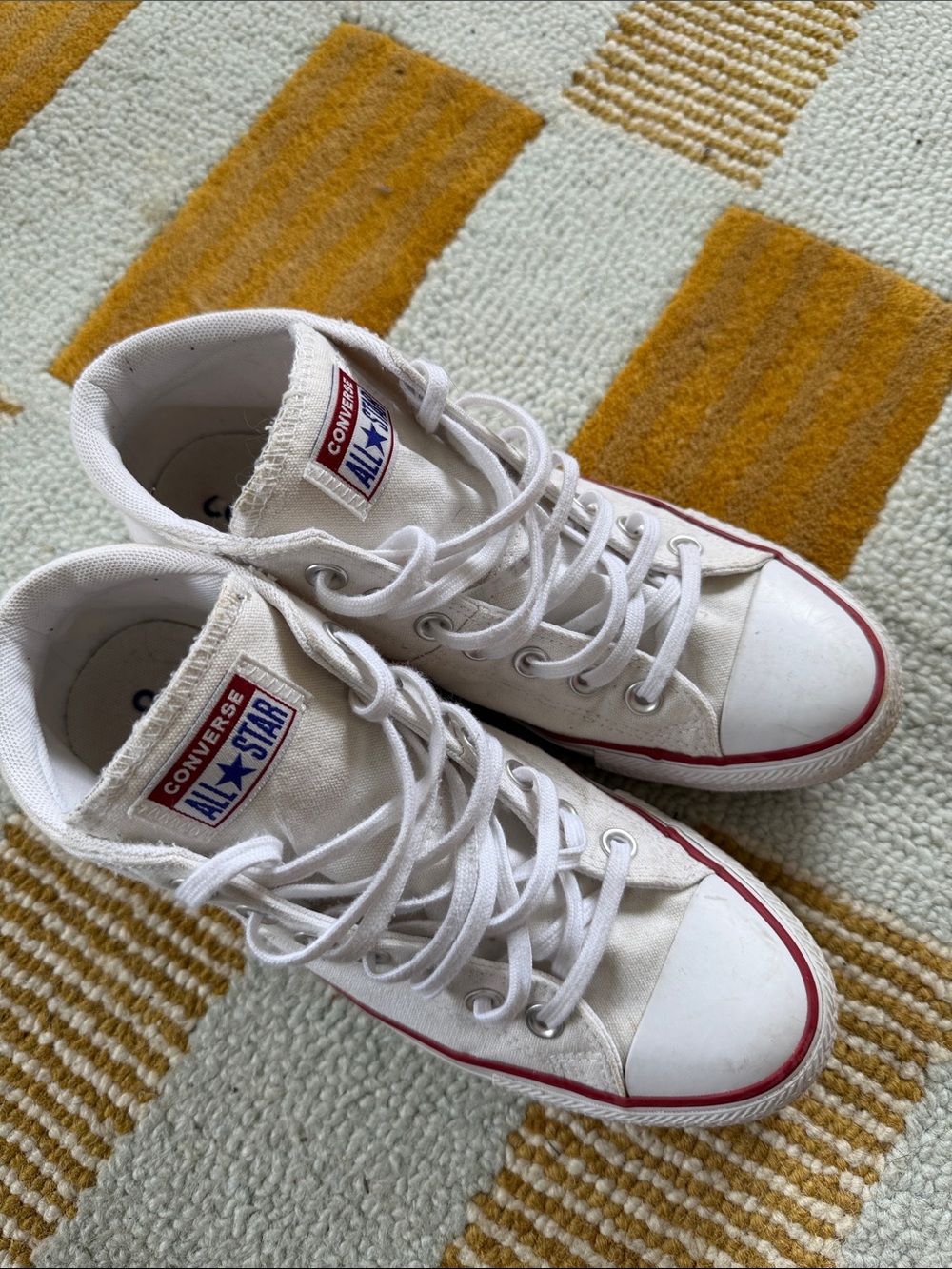 Converse All Star White High Top Tennis Shoes women’s size 9 - Picture 2 of 6